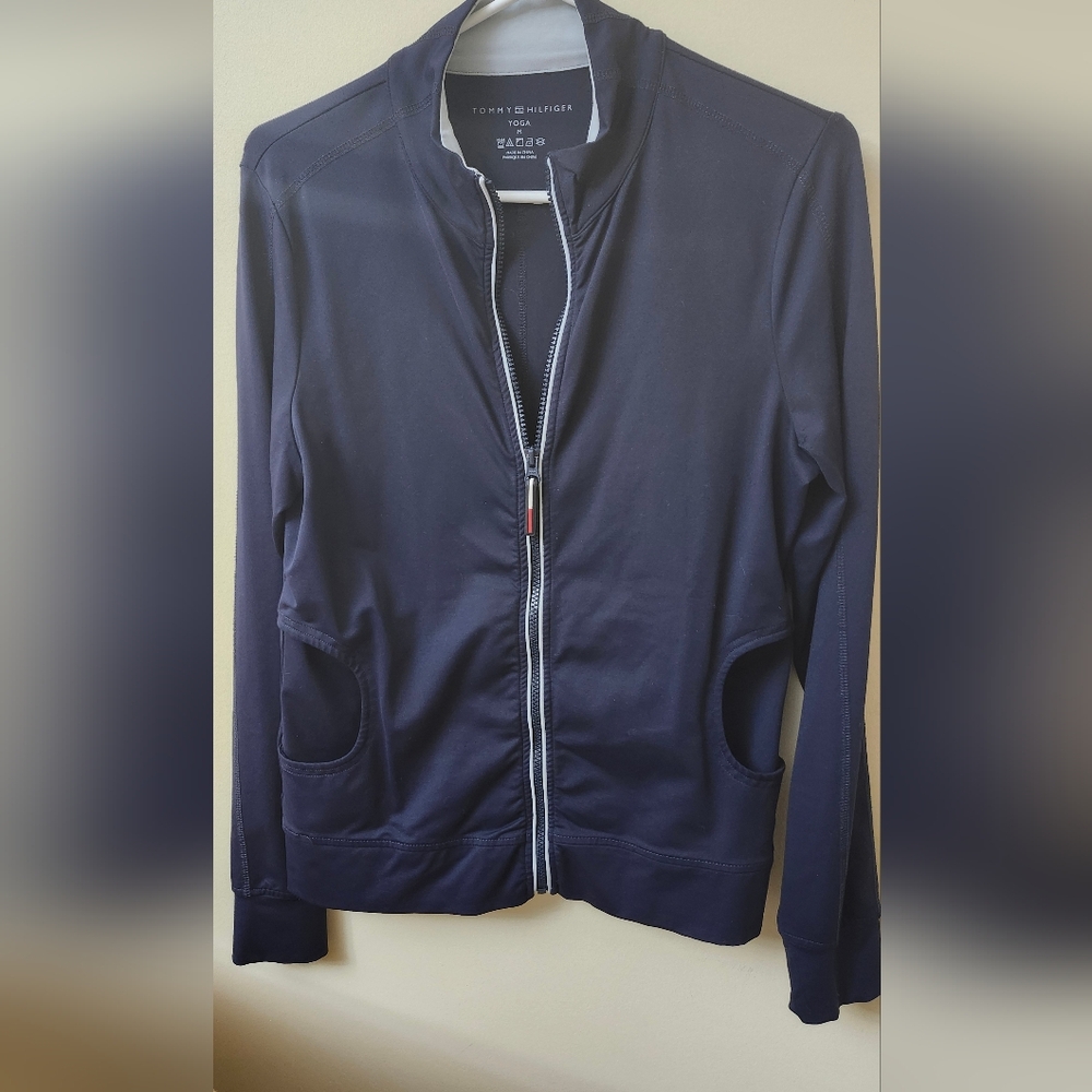 Tommy Hilfiger Yoga Womens‎ Full Zip Athletic Jacket Size Medium. Navy Blue
